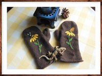 Felted and Embroidered Mittens