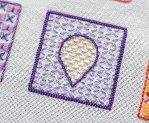 Colbert Embroidery, Background Design, Damask Stitches, Herringbone Stitch