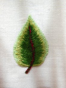 Long-and-Short Stitch - Simple Leaf